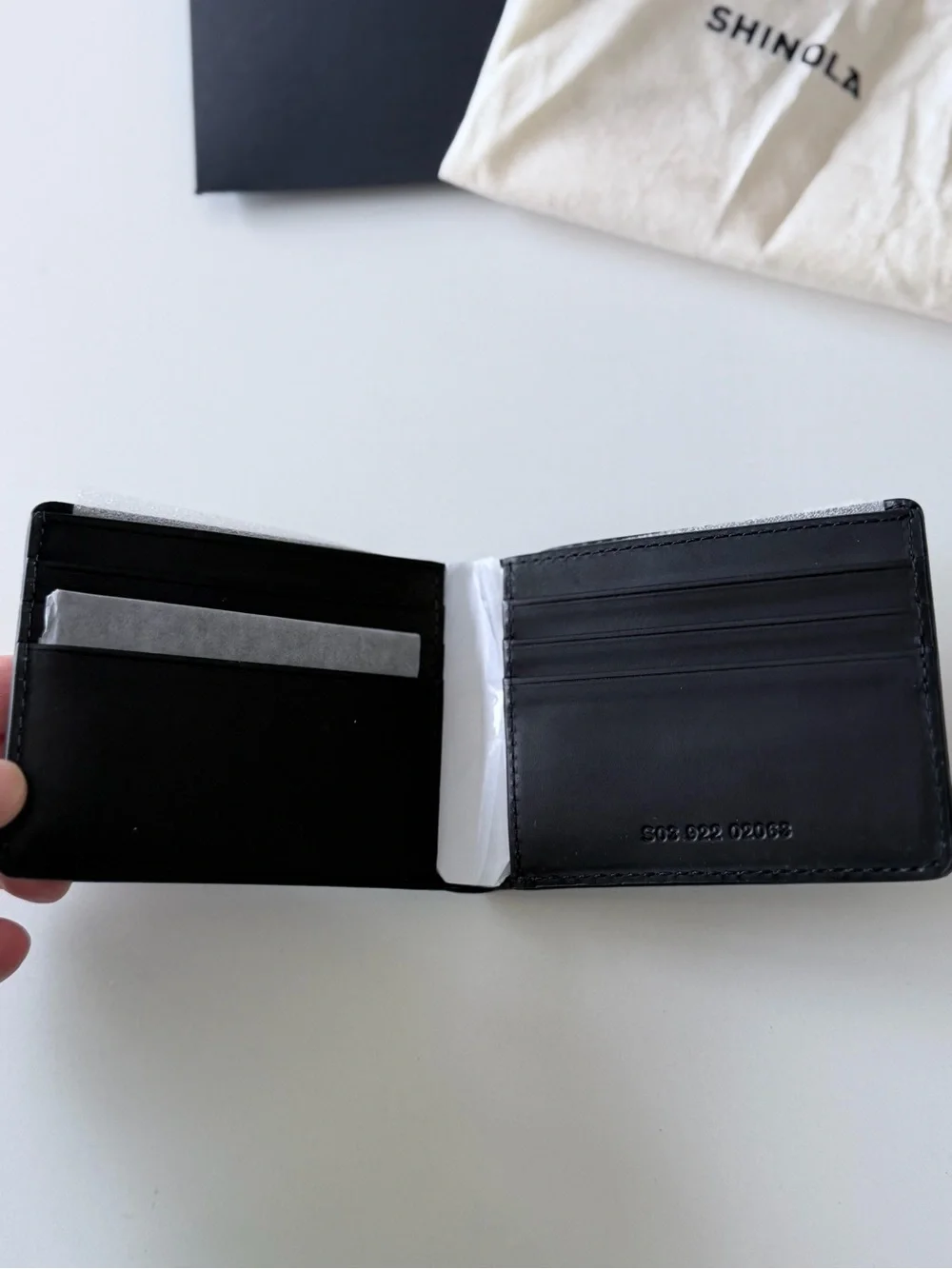 Shinola Black Leather Bi-Fold Wallet